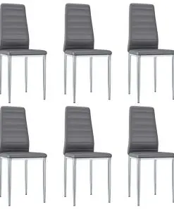 vidaXL Dining Chairs 6 pcs Grey Faux Leather