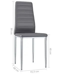 vidaXL Dining Chairs 6 pcs Grey Faux Leather