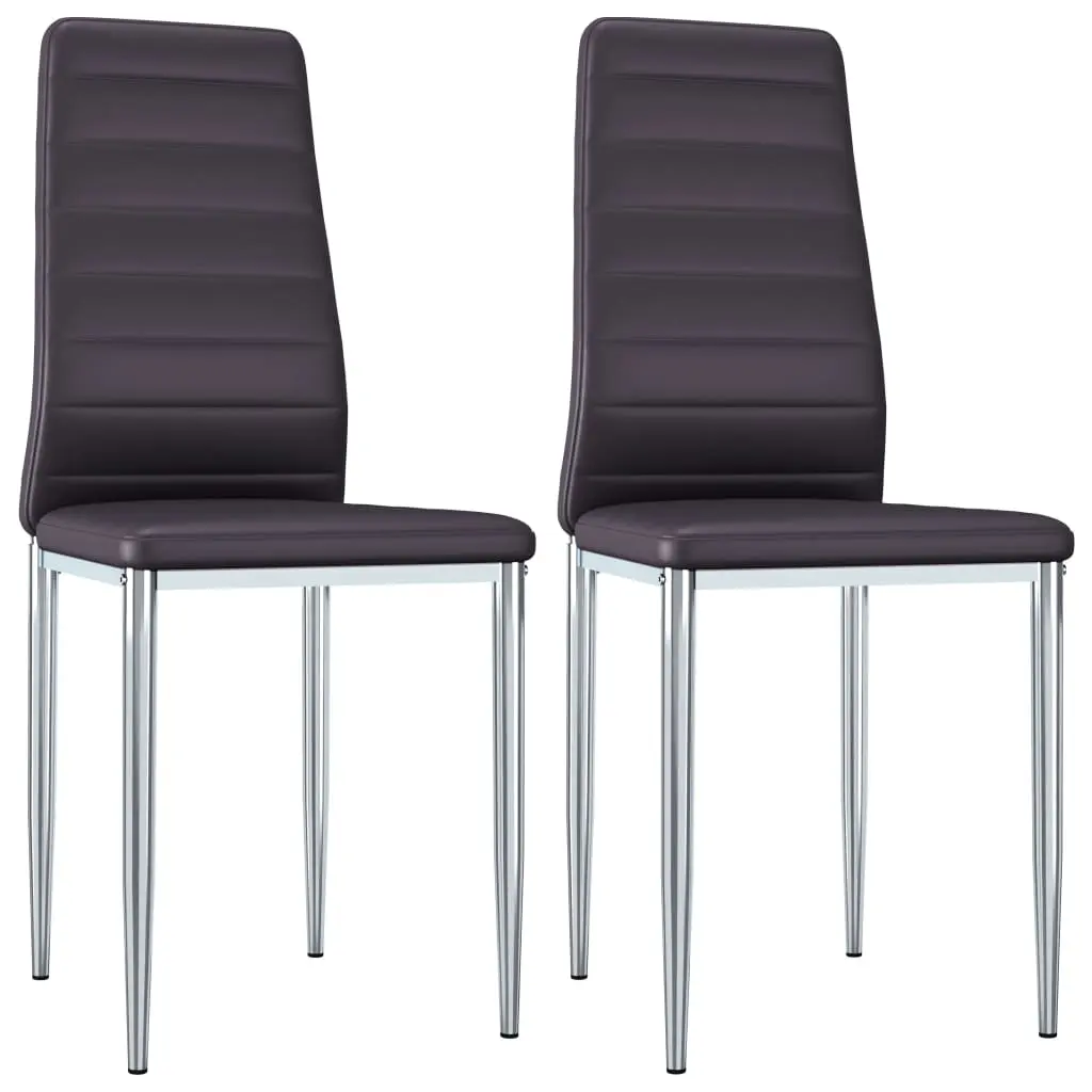 vidaXL Dining Chairs 2 pcs Brown Faux Leather