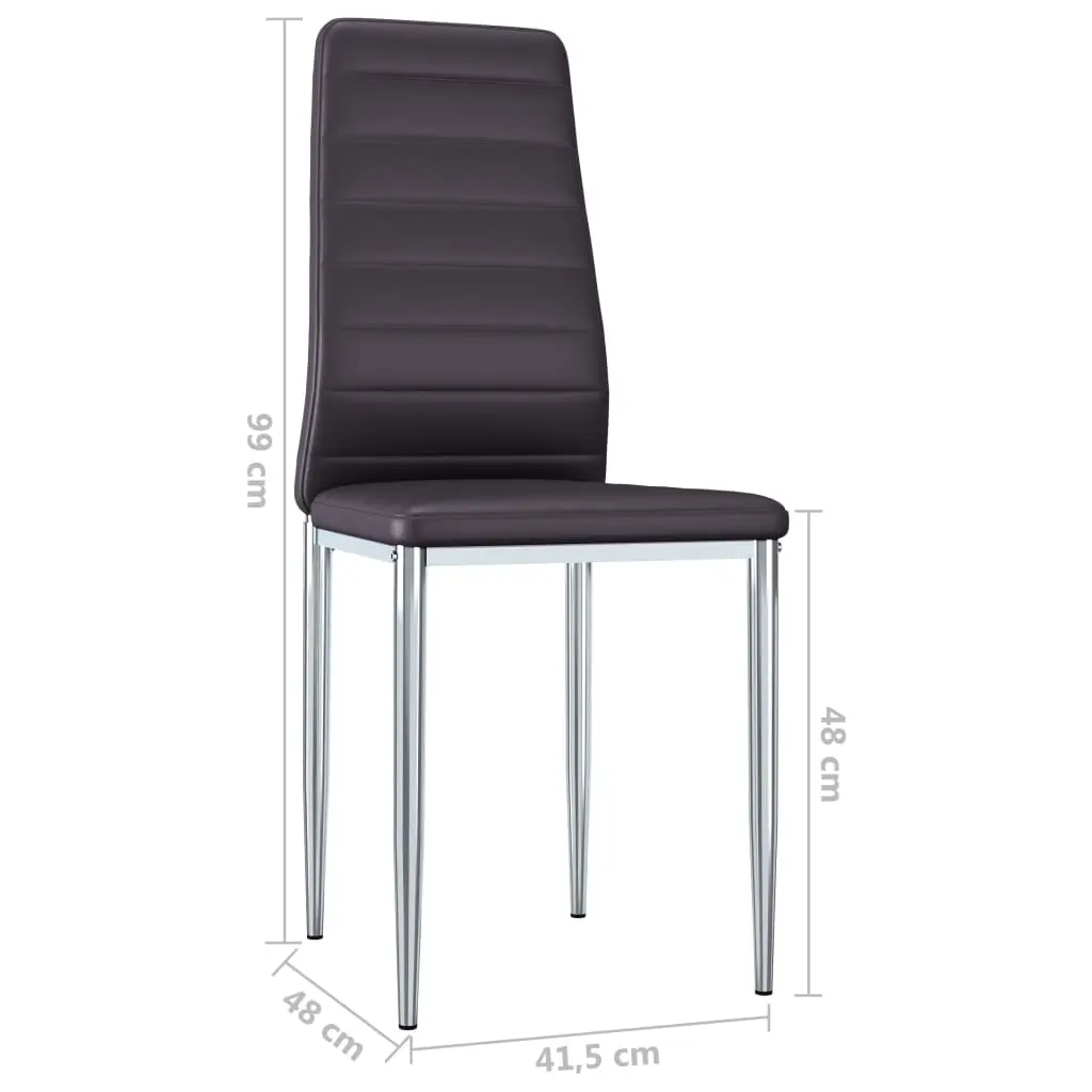 vidaXL Dining Chairs 2 pcs Brown Faux Leather