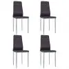 vidaXL Dining Chairs 4 pcs Brown Faux Leather vidaXL Dining Chairs 4 pcs Brown Faux Leather
