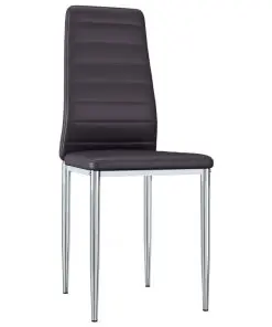 vidaXL Dining Chairs 4 pcs Brown Faux Leather