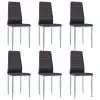 vidaXL Dining Chairs 6 pcs Brown Faux Leather