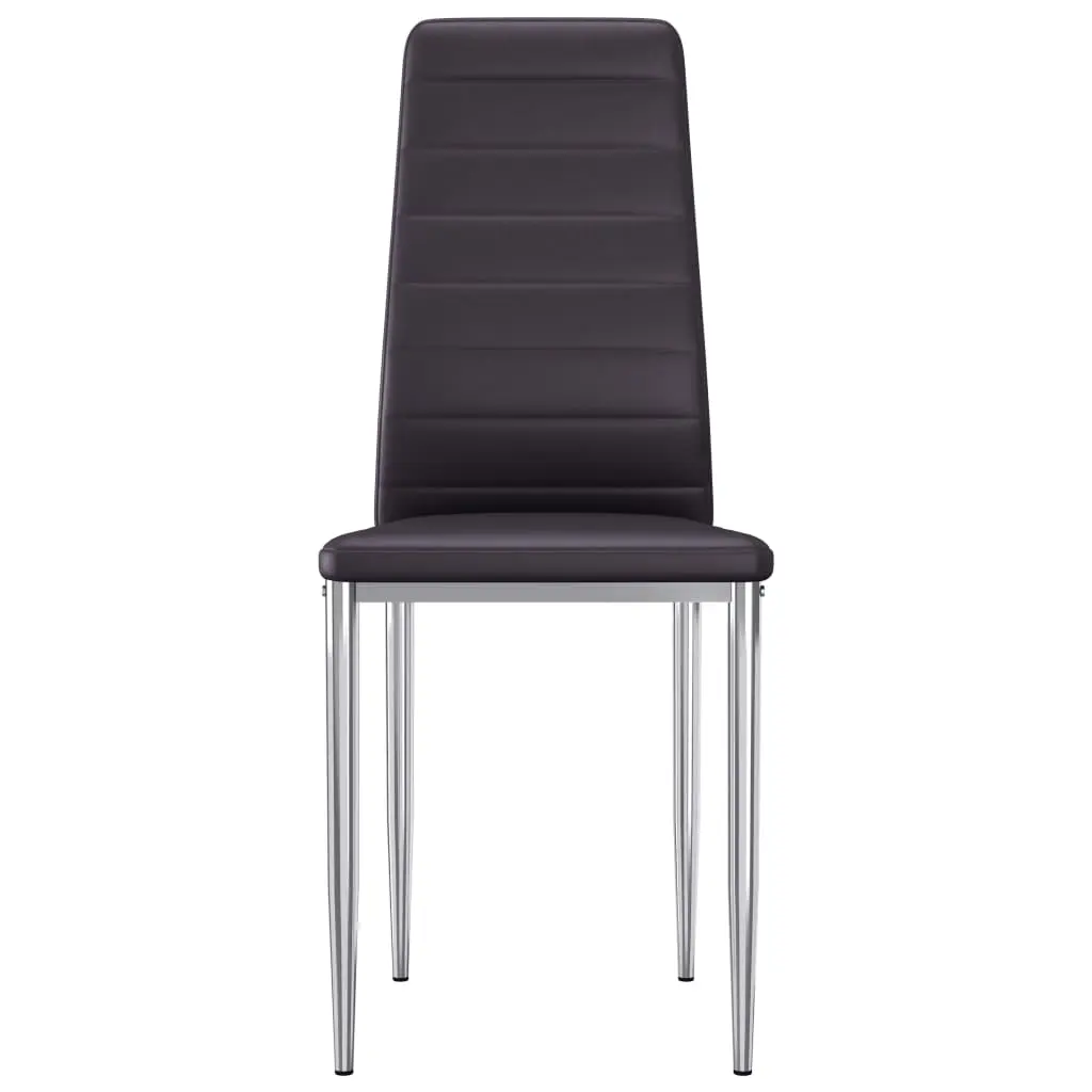 vidaXL Dining Chairs 6 pcs Brown Faux Leather