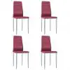 vidaXL Dining Chairs 4 pcs Red Faux Leather vidaXL Dining Chairs 4 pcs Red Faux Leather