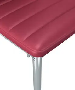vidaXL Dining Chairs 4 pcs Red Faux Leather