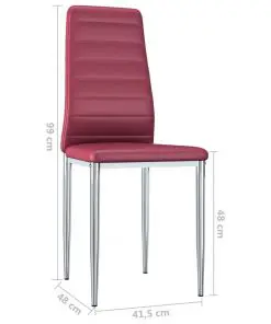 vidaXL Dining Chairs 4 pcs Red Faux Leather