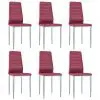 vidaXL Dining Chairs 6 pcs Red Faux Leather