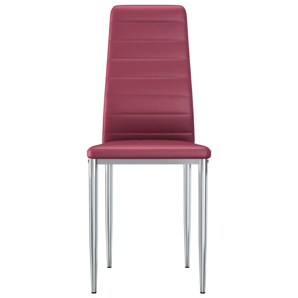 vidaXL Dining Chairs 6 pcs Red Faux Leather