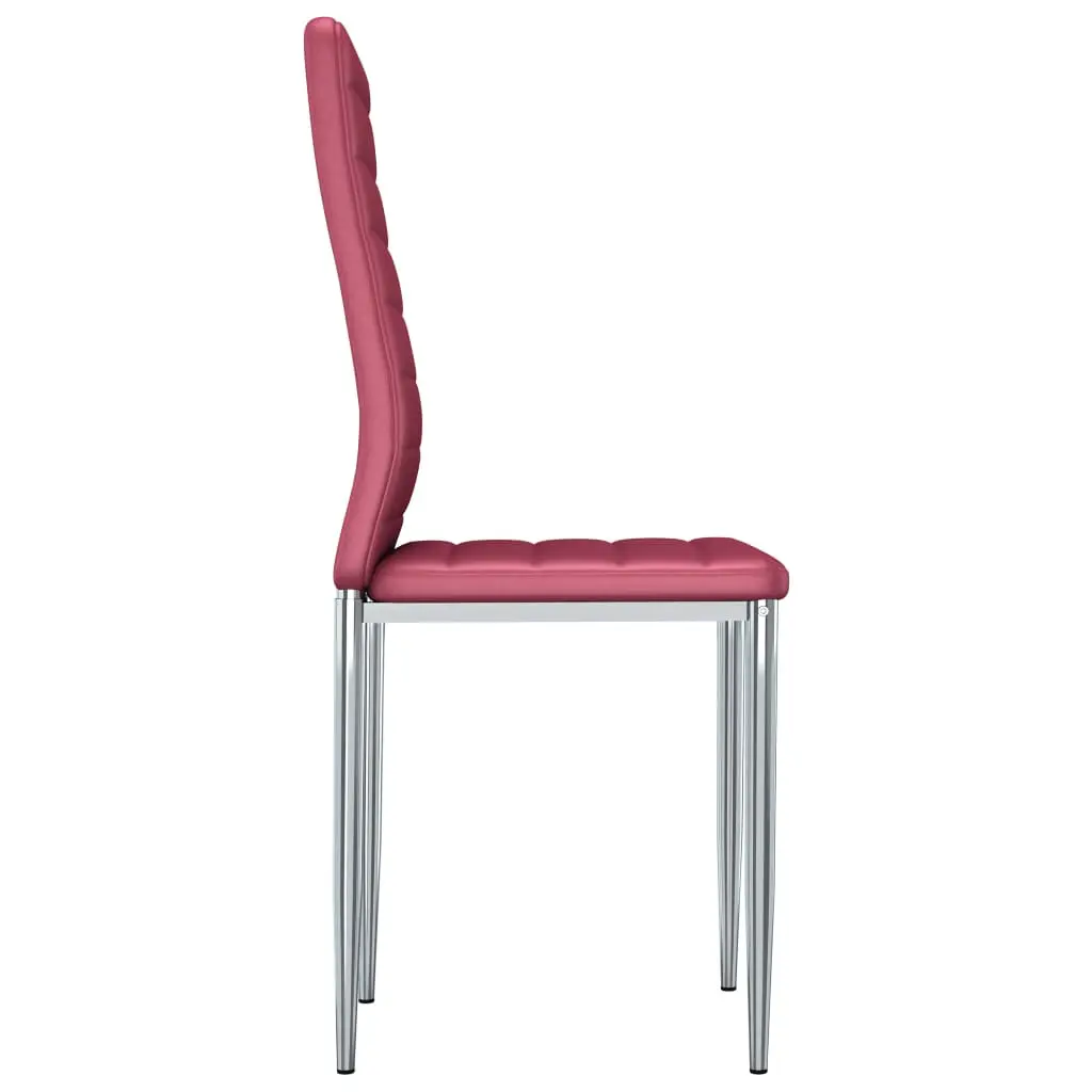 vidaXL Dining Chairs 6 pcs Red Faux Leather