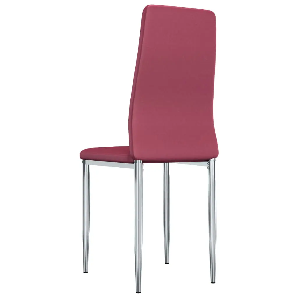 vidaXL Dining Chairs 6 pcs Red Faux Leather