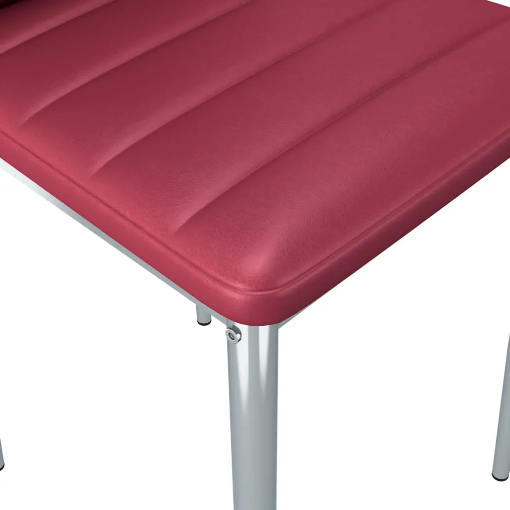 vidaXL Dining Chairs 6 pcs Red Faux Leather
