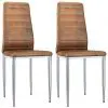 vidaXL Dining Chairs 2 pcs Brown Faux Suede Leather