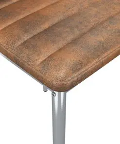vidaXL Dining Chairs 2 pcs Brown Faux Suede Leather