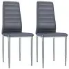 vidaXL Dining Chairs 2 pcs Grey Faux Suede Leather
