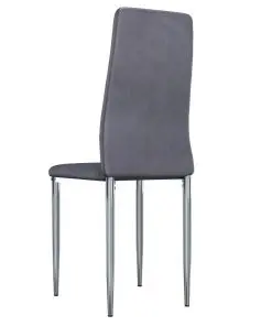 vidaXL Dining Chairs 2 pcs Grey Faux Suede Leather