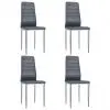 vidaXL Dining Chairs 4 pcs Grey Faux Suede Leather vidaXL Dining Chairs 4 pcs Grey Faux Suede Leather