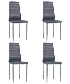 vidaXL Dining Chairs 4 pcs Grey Faux Suede Leather