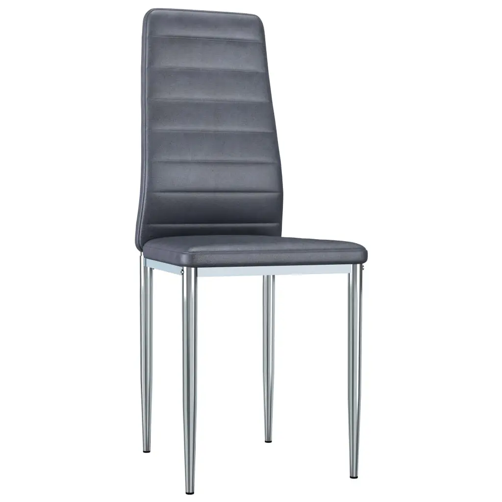 vidaXL Dining Chairs 4 pcs Grey Faux Suede Leather