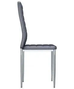 vidaXL Dining Chairs 4 pcs Grey Faux Suede Leather