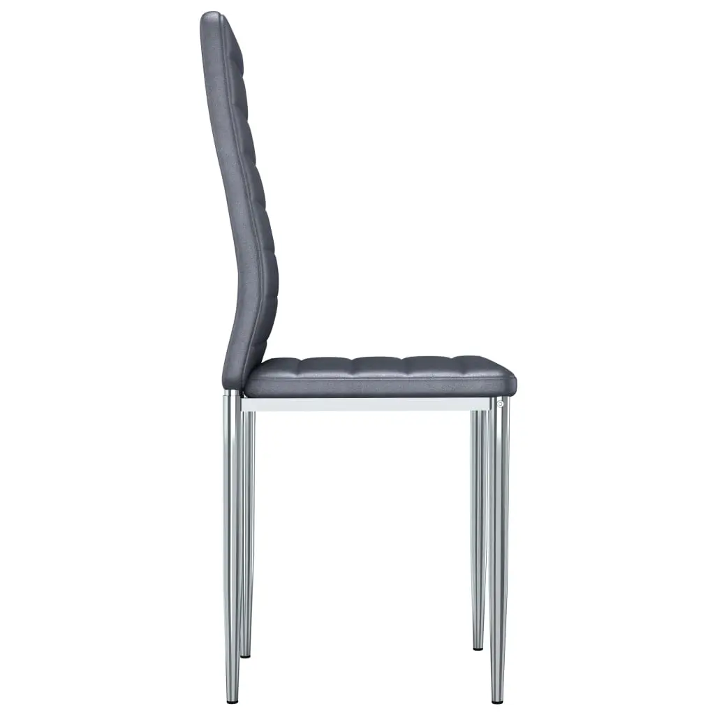vidaXL Dining Chairs 4 pcs Grey Faux Suede Leather