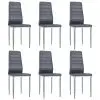vidaXL Dining Chairs 6 pcs Grey Faux Suede Leather vidaXL Dining Chairs 6 pcs Grey Faux Suede Leather