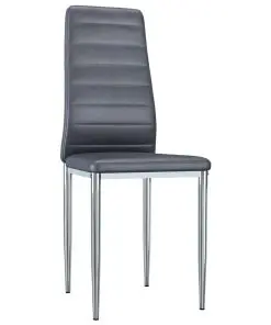 vidaXL Dining Chairs 6 pcs Grey Faux Suede Leather