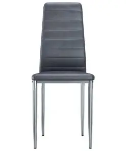 vidaXL Dining Chairs 6 pcs Grey Faux Suede Leather