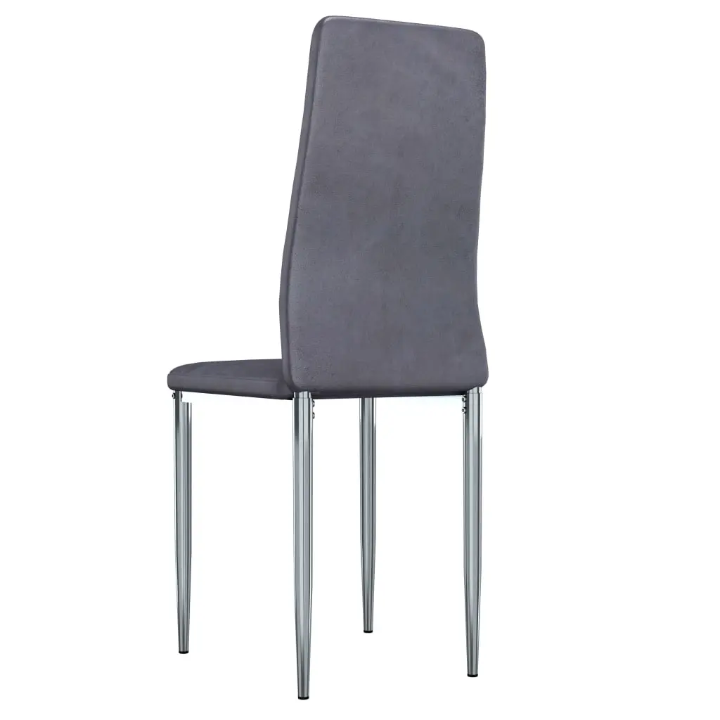 vidaXL Dining Chairs 6 pcs Grey Faux Suede Leather