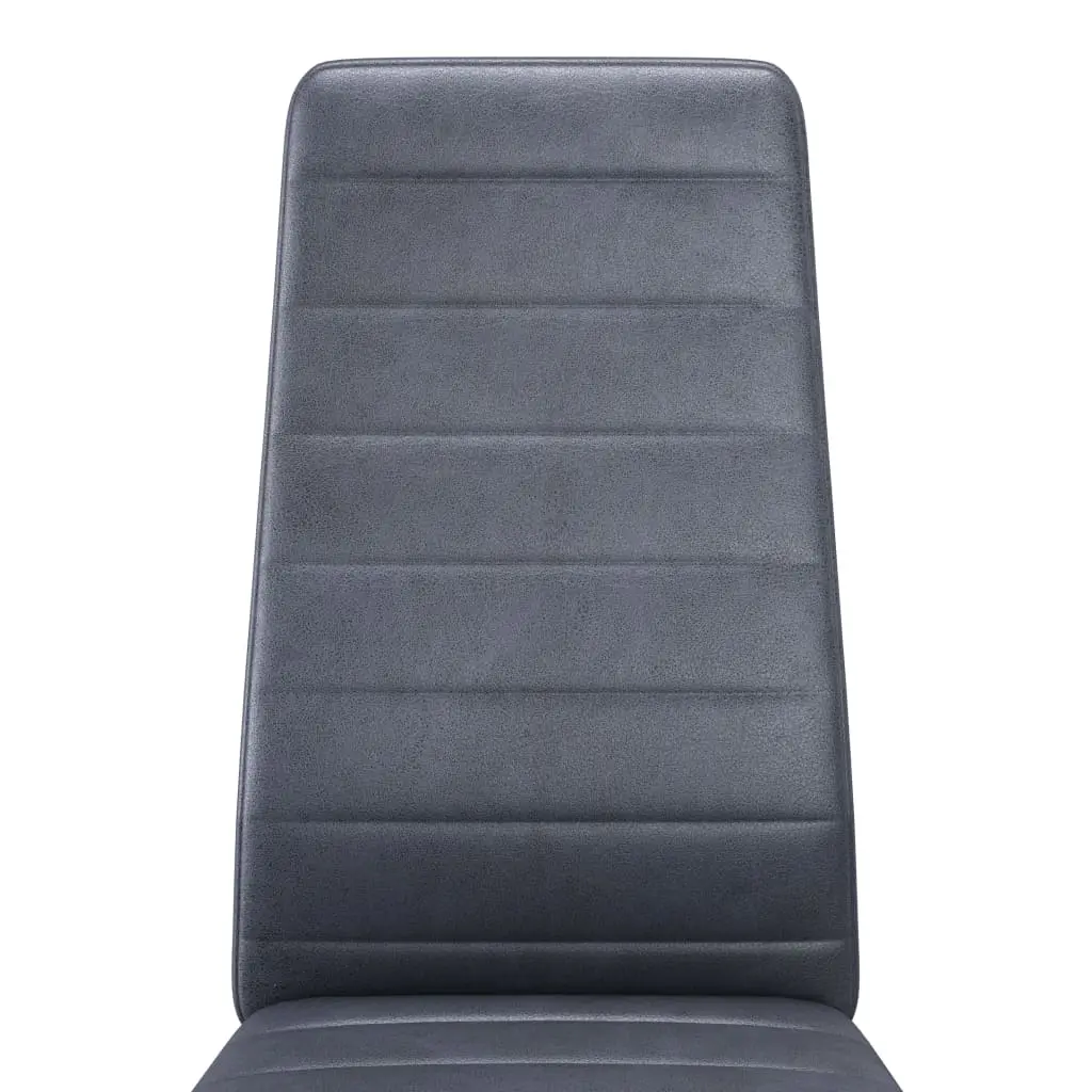 vidaXL Dining Chairs 6 pcs Grey Faux Suede Leather