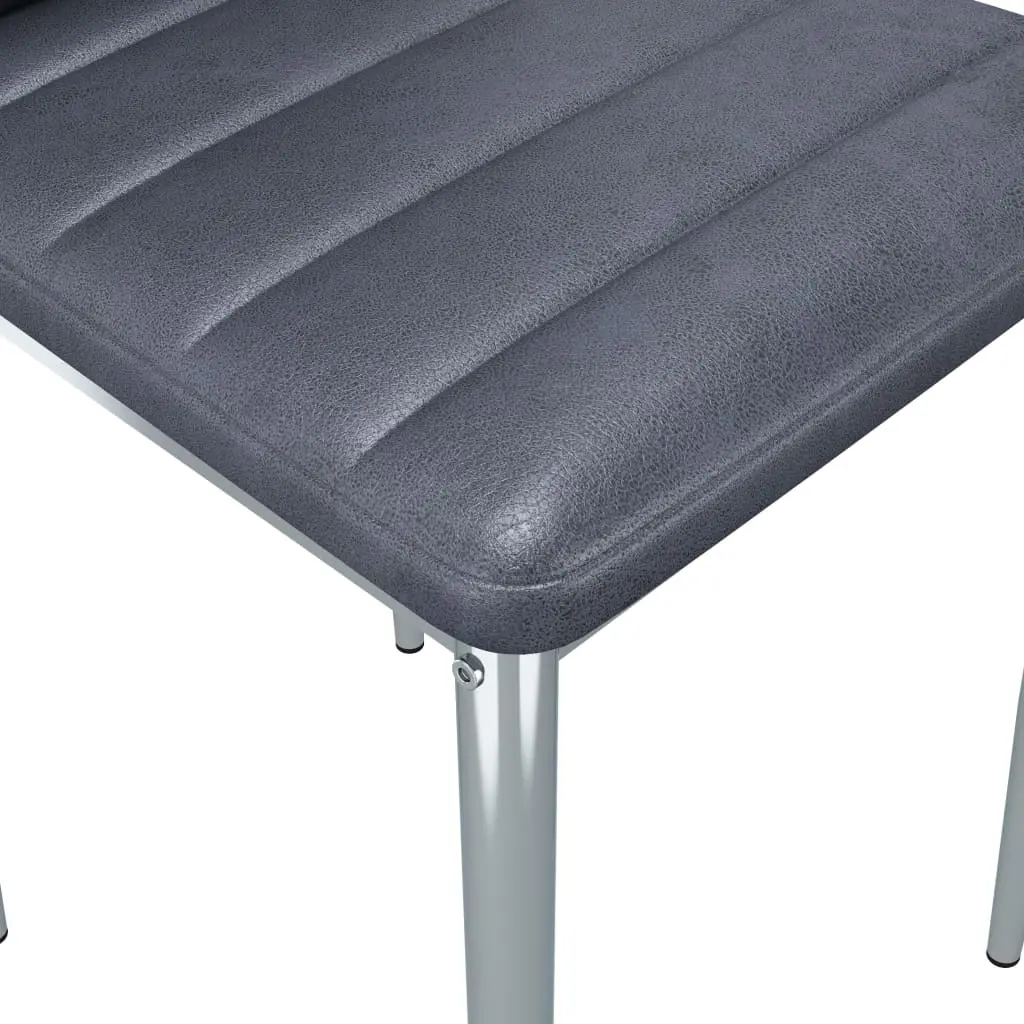 vidaXL Dining Chairs 6 pcs Grey Faux Suede Leather