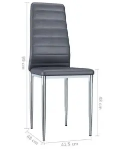 vidaXL Dining Chairs 6 pcs Grey Faux Suede Leather