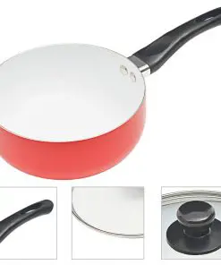 vidaXL 7 Piece Cookware Set Red Aluminium