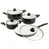 vidaXL 8 Piece Cookware Set Black Aluminium vidaXL 8 Piece Cookware Set Black Aluminium