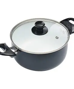 vidaXL 8 Piece Cookware Set Black Aluminium