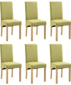 vidaXL Dining Chairs 6 pcs Green Fabric