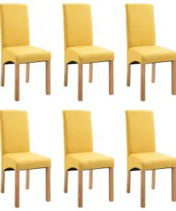 vidaXL Dining Chairs 6 pcs Yellow Fabric