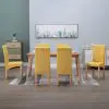 vidaXL Dining Chairs 6 pcs Yellow Fabric vidaXL Dining Chairs 6 pcs Yellow Fabric