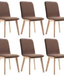 vidaXL Dining Chairs 6 pcs Brown Fabric
