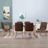 vidaXL Dining Chairs 6 pcs Brown Fabric