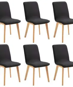 vidaXL Dining Chairs 6 pcs Black Fabric