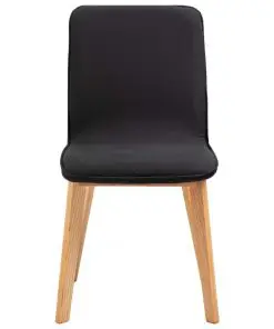 vidaXL Dining Chairs 6 pcs Black Fabric