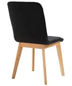 vidaXL Dining Chairs 6 pcs Black Fabric