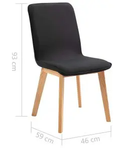 vidaXL Dining Chairs 6 pcs Black Fabric