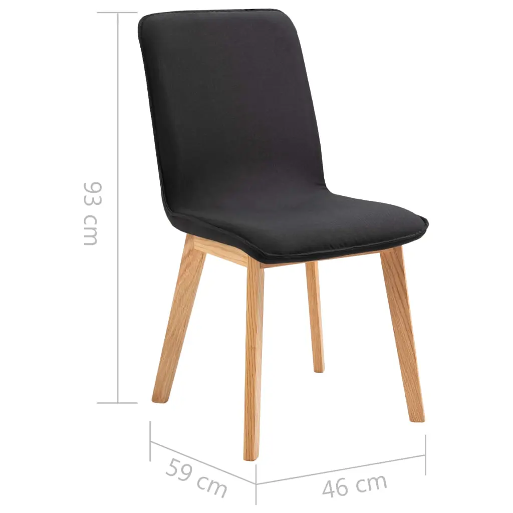 vidaXL Dining Chairs 6 pcs Black Fabric