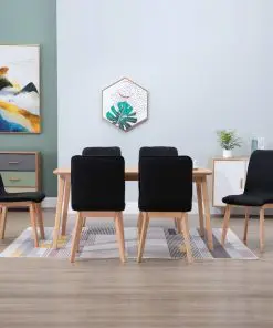 vidaXL Dining Chairs 6 pcs Black Fabric