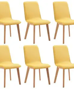 vidaXL Dining Chairs 6 pcs Yellow Fabric