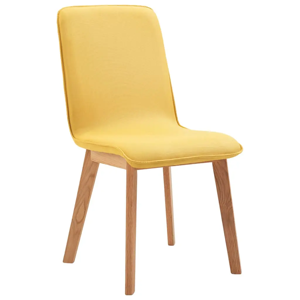 vidaXL Dining Chairs 6 pcs Yellow Fabric