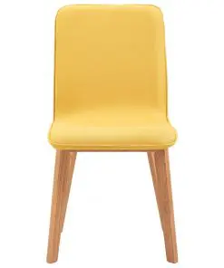 vidaXL Dining Chairs 6 pcs Yellow Fabric