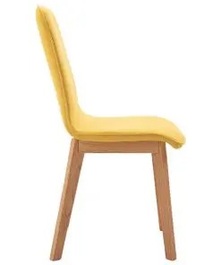 vidaXL Dining Chairs 6 pcs Yellow Fabric